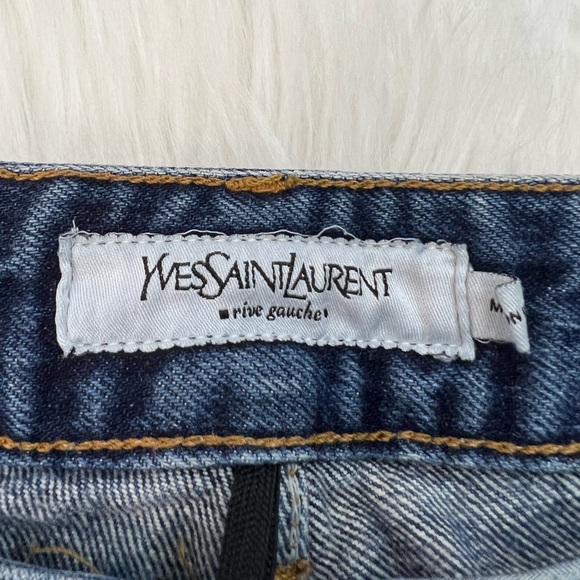 Rate Yves Saint Laurent Rive Gauche Boot Cut Cotton Jeans YSL stamp - Picture 12 of 16